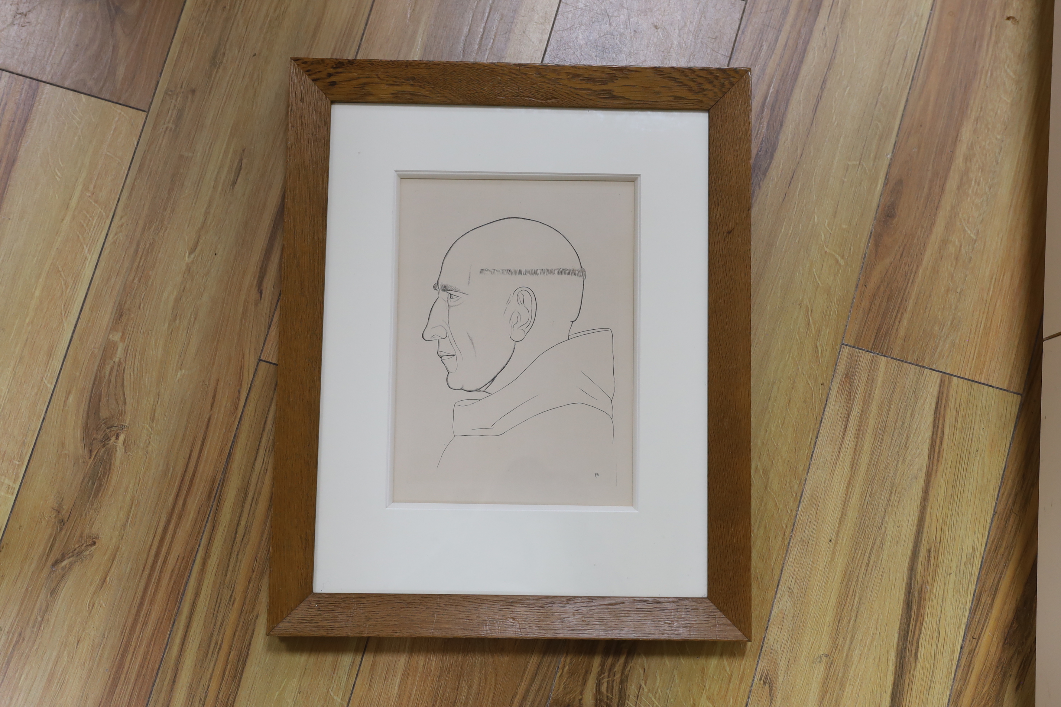 Eric Gill (1882-1940), etching, 'The Prior Caldey, 1926', 27 x 19cm